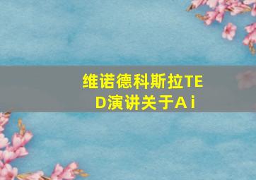 维诺德科斯拉TED演讲关于A i